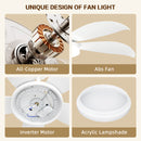 Advwin 52''Ceiling Fan with 3-Color Light & Remote Control