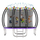 Advwin 10FT Outdoor Trampoline w/Sprinkler & LED Lights