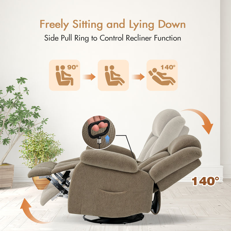 Advwin 8-Point Electric Heat Massage Chair Light Brown