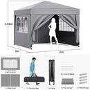 Advwin Folding Pop-up Gazebo Marquee 3*3m