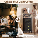 Advwin Vanity Desk with Mirror & 4 Drawers