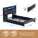 Advwin Queen Bed Frame with 4 Storage Drawers