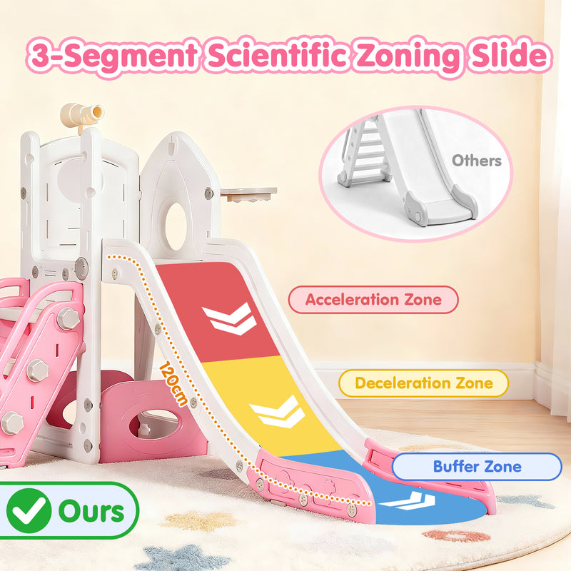 Advwin 6 in 1 L-Shaped Toddler Slide Indoor Baby Slide