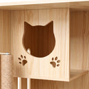 Advwin Large Wooden Cat Enclosure with Wheels & Glass Doors