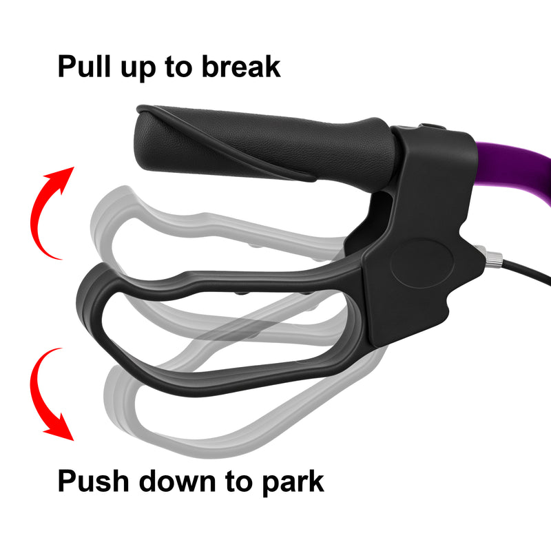 Advwin 4 Wheels Rollator Walker with Dual Brake System