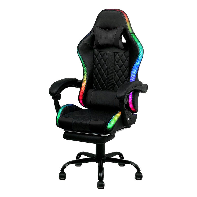 Advwin Gaming Chair 12 RGB LED Massage Chair Black