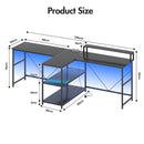 Advwin 236cm 2 Person LED Computer Desks w/ Power Outlets