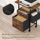 Advwin Mobile File Cabinet with 2 Drawers & Side Bag