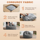 Advwin 90*92cm Corduroy Beanbag Sofa with Backrest