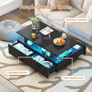 Advwin LED Coffee Table with 4 Storage Drawers