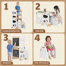 Advwin 4-in-1 Foldable Toddler Step Stool with Blackboard