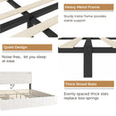Advwin Bed Frame with Storage Drawers Beige