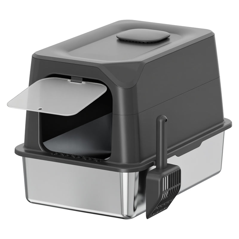 Advwin XL Stainless Steel Cat Litter Box with Lid