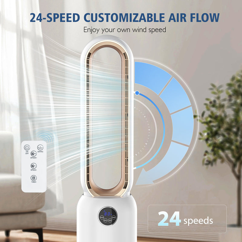 Advwin Upgraded Bladeless Tower Fan with Remote
