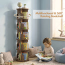 Advwin 5-Tier 360° Rotating Bookshelf Brown