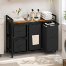 Advwin 4 Section Rolling Laundry Basket with Storage Shelf