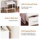 Advwin Dressing Table Set with Glass Desktop LED Light