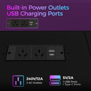 Advwin U Shaped Gaming Desk with LED Lights 164cm