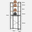 Advwin 4 Tier Over The Toilet Storage Rack Walnut