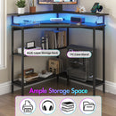 Advwin Corner Desk Triangle LED Gaming Desk
