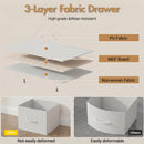 Advwin PU Dresser with 10 Drawers & Side Pockets White