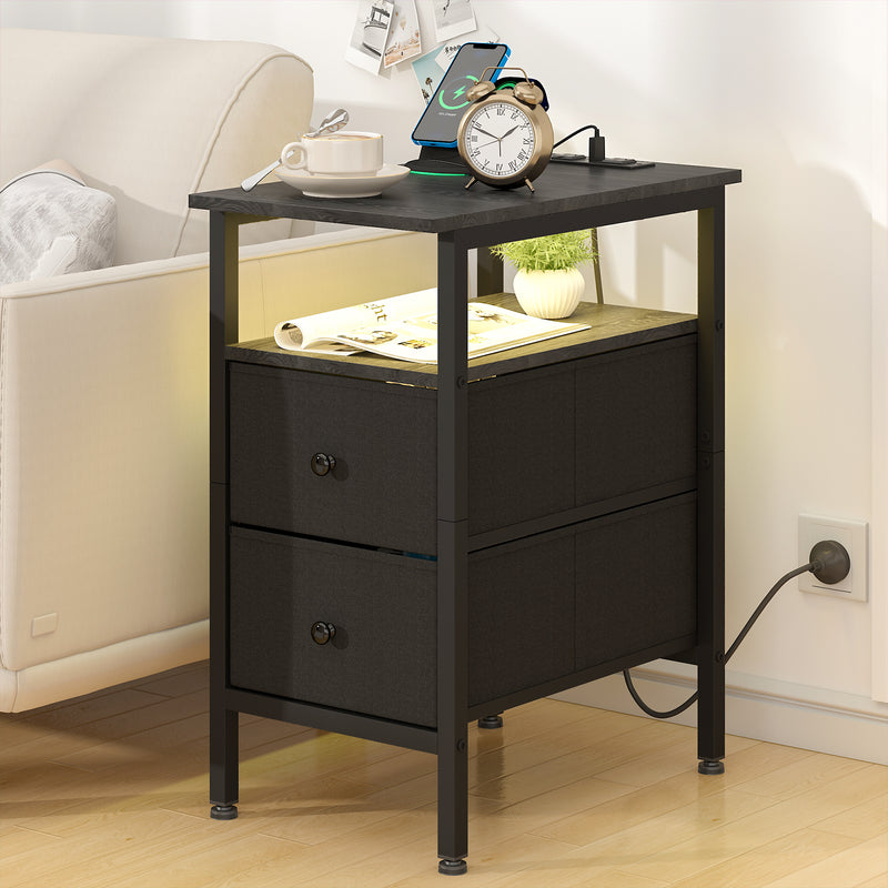 Advwin Bedside Table w/ AC Outlets and USB Ports (Pre-Order)