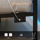 Advwin Metal Platform Bed Frame w/ Headboard Black