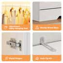 Advwin LED Wardrobe Cabinet w/ Glass Doors & Hanging Rail