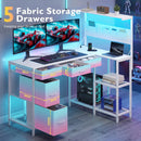 Advwin L Shaped Reversible Computer Desk with LED Lights