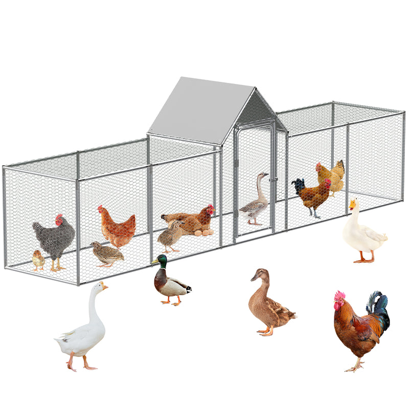 Advwin Metal Chicken Coop Walk-in Poultry Cage 5x1x1.5m