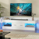 Advwin LED TV Unit 152cm with Water Corrugated Side Panels