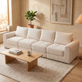 Advwin 300cm Corduroy 4-Seater Modular Sofa Bed