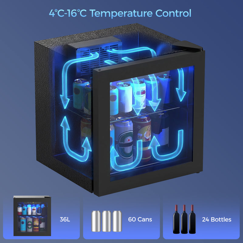 Advwin 36L Mini Beverage Cooler with Adjustable Temp