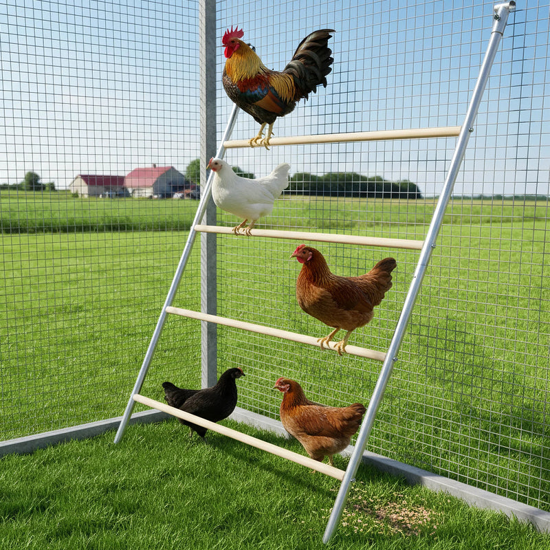 Advwin Chicken Roosting Perch 4-Tier Ladder Climbing Frame