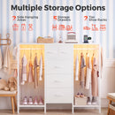 Advwin Fabric Drawer Dresser with Hanging Rack