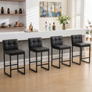 Advwin Set of 4 Bar Stools with Backrest & Metal Footrest