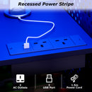 Advwin 80cm LED Gaming Desk with Wheels & Power