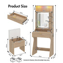Advwin Flutted Dressing Table Set w/ Lights & Power Hub