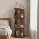 Advwin 3-Tier 360° Rotating Bookshelf Brown