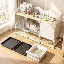 Advwin Indoor Cat Cage with Pull-Out Litter Box & Trays