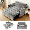 Advwin 3-in-1 Convertible Velvet Sofa Bed with Storage