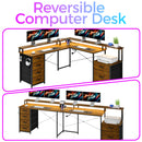 Advwin L Shaped Gaming Desk with Monitor Stand