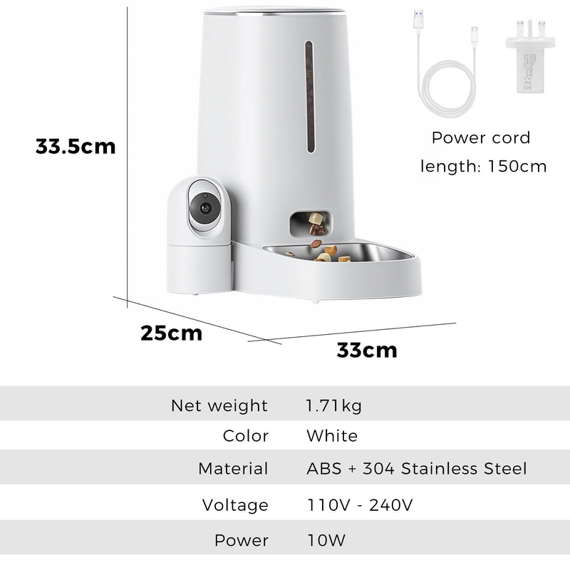 Advwin Automatic Cat Feeder with 1080P HD Rotating Camera
