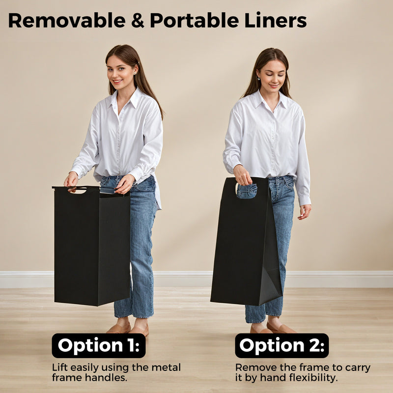 Advwin Laundry Hamper with Shelf & Removable Bags