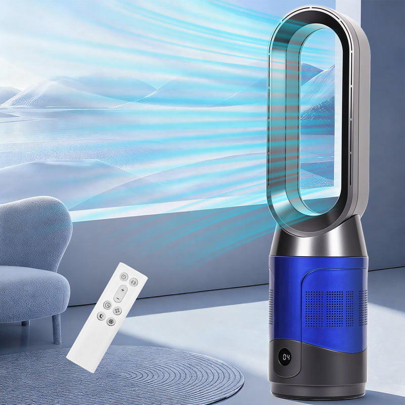 Advwin Portable Bladeless Tower Fan Black and Blue