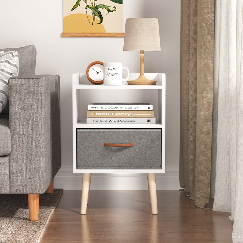 Advwin Bedside Table Fabric Drawer Side Tables