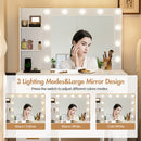 Advwin Vanity Desk with Lighted Mirror and Charging Port