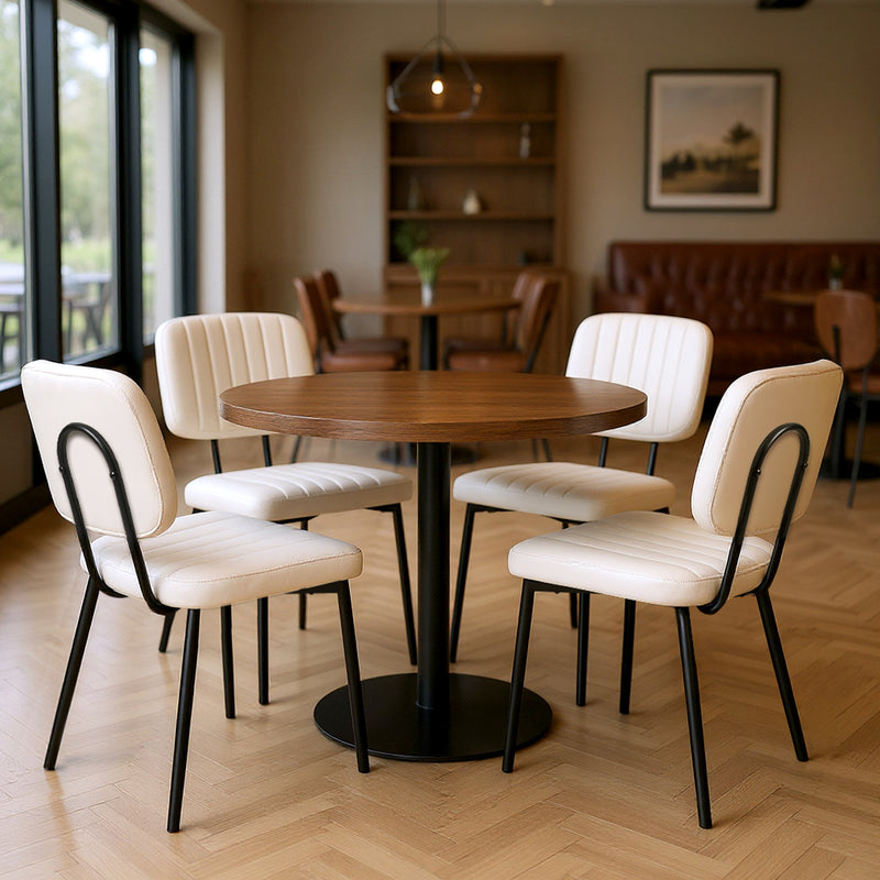 Advwin Dining Chairs Set of 4 Kitchen Chair PU White