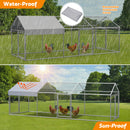 Advwin Outdoor Chicken Coop Galvanized Metal with Cover