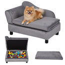 Advwin Small Dog Sofa with Storage & Removable Cushion
